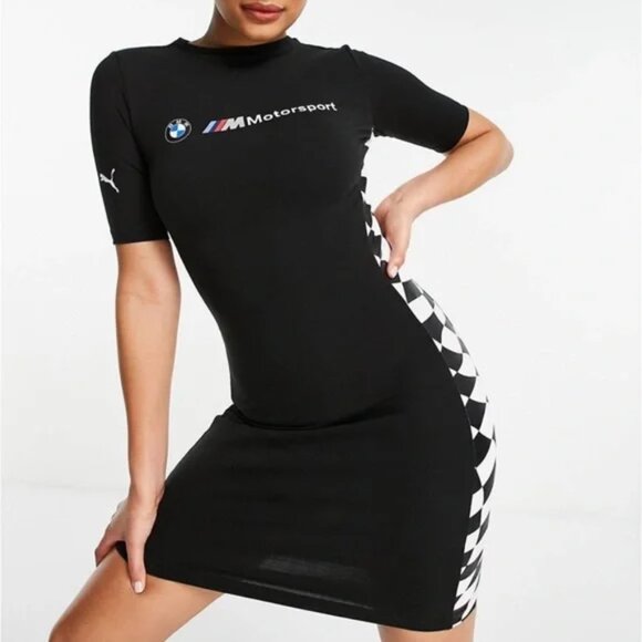 Puma Dresses & Skirts - Puma x BMW Motorsport Black Racing Mini Dress Size Medium NEW